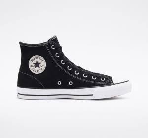 Converse CONS Chuck Taylor All Star Pro Suede Skate Shoes Black / White | CV-068KGM