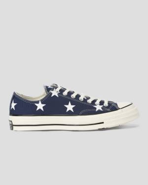 Converse Chuck 70 Archive Print Low Tops Shoes Blue | CV-710OIJ