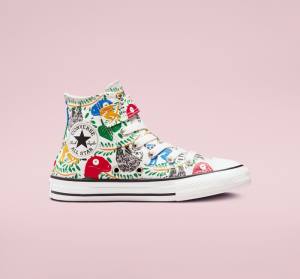 Converse Chuck Taylor All Star Easy-On Multicolored Animals High Tops Shoes White / Multicolor / Black | CV-827IST