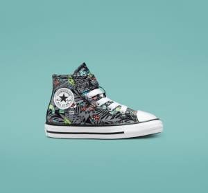 Converse Chuck Taylor All Star Easy-On Plants High Tops Shoes Black / Light Green / White | CV-643BKX