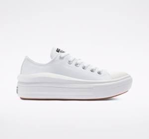 Converse Chuck Taylor All Star Move Platform Low Tops Shoes White / White / White | CV-480OUC