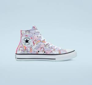 Converse Chuck Taylor All Star Neon Unicorn High Tops Shoes Pink / Multicolor / White | CV-285MKY