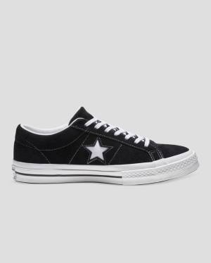 Converse One Star Premium Suede Low Tops Shoes Black | CV-983OUB