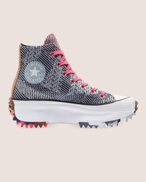 Converse Run Star Hike Knit Print High Tops Shoes Blue Red | CV-915TWX