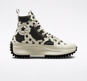 Converse Run Star Hike Platform Polka Dots High Tops Shoes Black | CV-320PWD