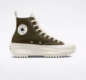 Converse Run Star Hike Platform Tri-Panel Color Block High Tops Shoes Khaki | CV-815KHS