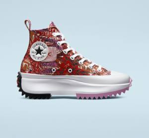 Converse Run Star Hike Platform Tropical Florals High Tops Shoes Orange / Black / White | CV-105DRF