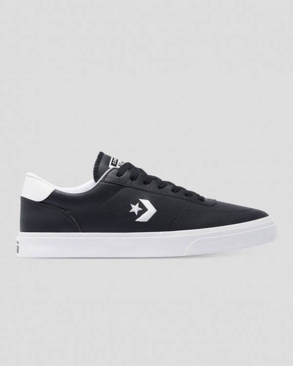 Converse Boulevard Faux Leather Low Tops Shoes Black | CV-475MPX