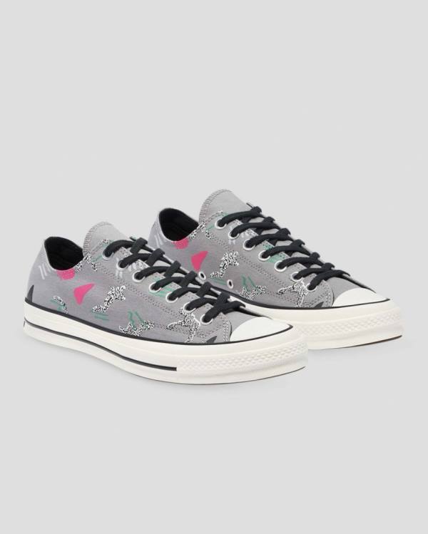 Converse Chuck 70 80s Archive Print Low Tops Shoes Grey | CV-451CST