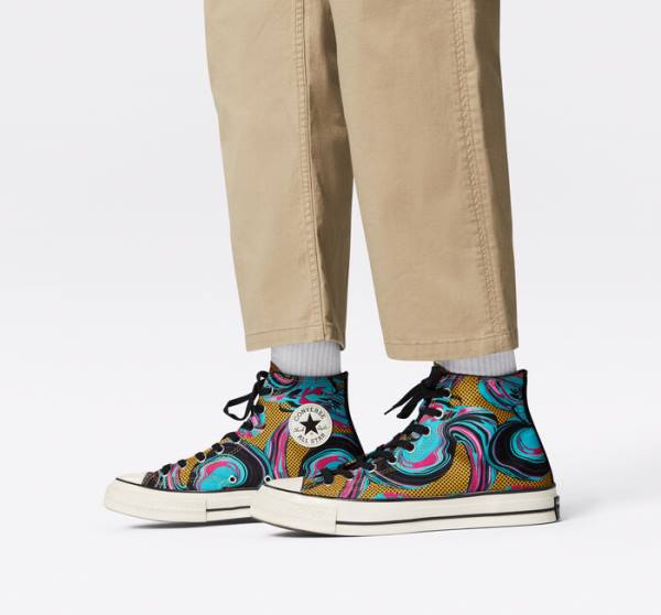 Converse Chuck 70 '90s Marbled High Tops Shoes Turquoise | CV-238GTB