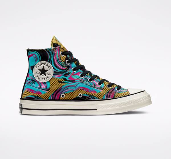 Converse Chuck 70 \'90s Marbled High Tops Shoes Turquoise | CV-238GTB