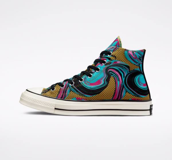 Converse Chuck 70 '90s Marbled High Tops Shoes Turquoise | CV-580XQI