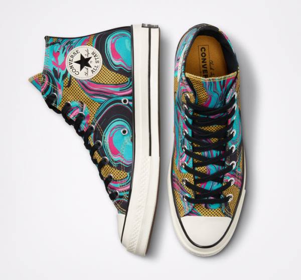 Converse Chuck 70 '90s Marbled High Tops Shoes Turquoise | CV-580XQI