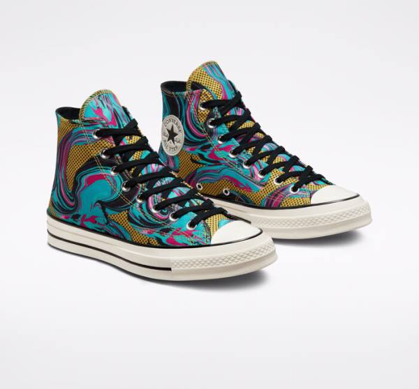 Converse Chuck 70 '90s Marbled High Tops Shoes Turquoise | CV-761LRM