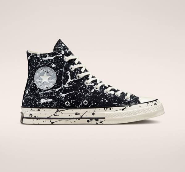 Converse Chuck 70 Archive Paint Splatter High Tops Shoes Black / Grey | CV-012GHM