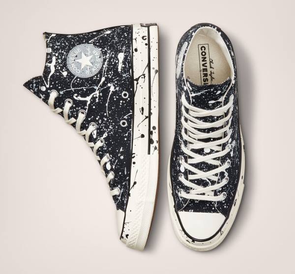 Converse Chuck 70 Archive Paint Splatter High Tops Shoes Black / Grey | CV-613TCX