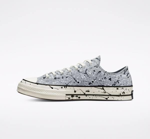 Converse Chuck 70 Archive Paint Splatter Low Tops Shoes Grey / Black / White | CV-812XJT