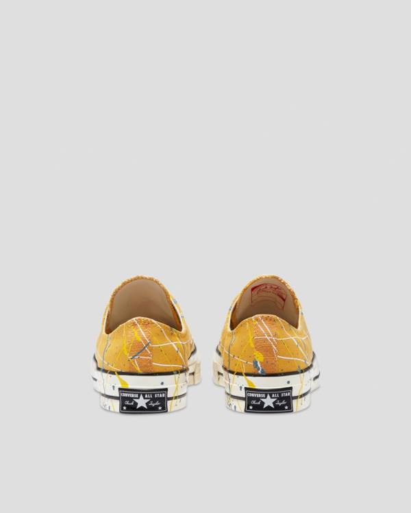 Converse Chuck 70 Archive Print Paint Splatter Low Tops Shoes Yellow | CV-263QYX