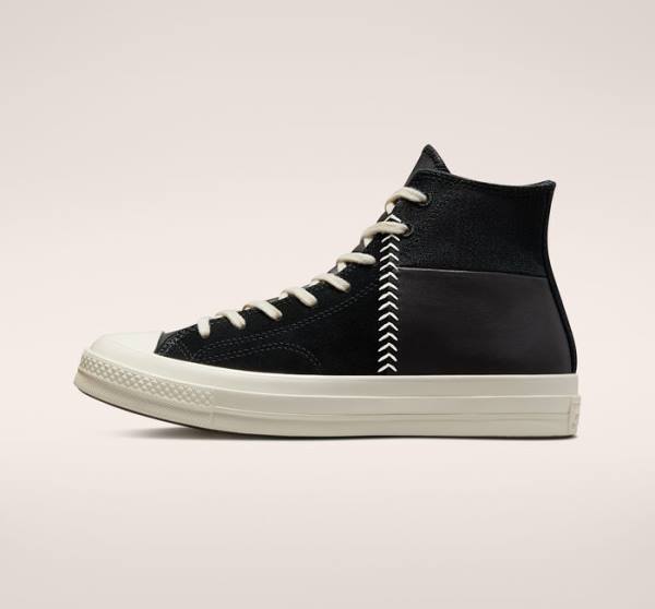 Converse Chuck 70 Crafted Leather High Tops Shoes Black / Red | CV-620NIY