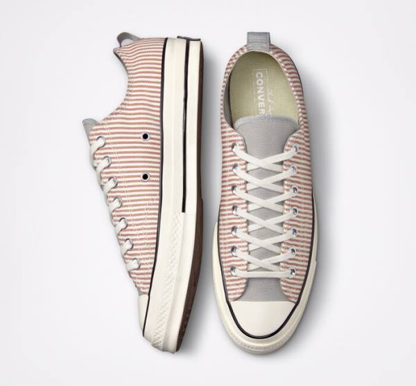 Converse Chuck 70 Crafted Stripe Low Tops Shoes Olive | CV-365CQF