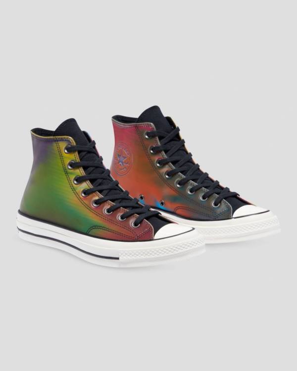 Converse Chuck 70 Iridescent High Tops Shoes Black | CV-129QDK