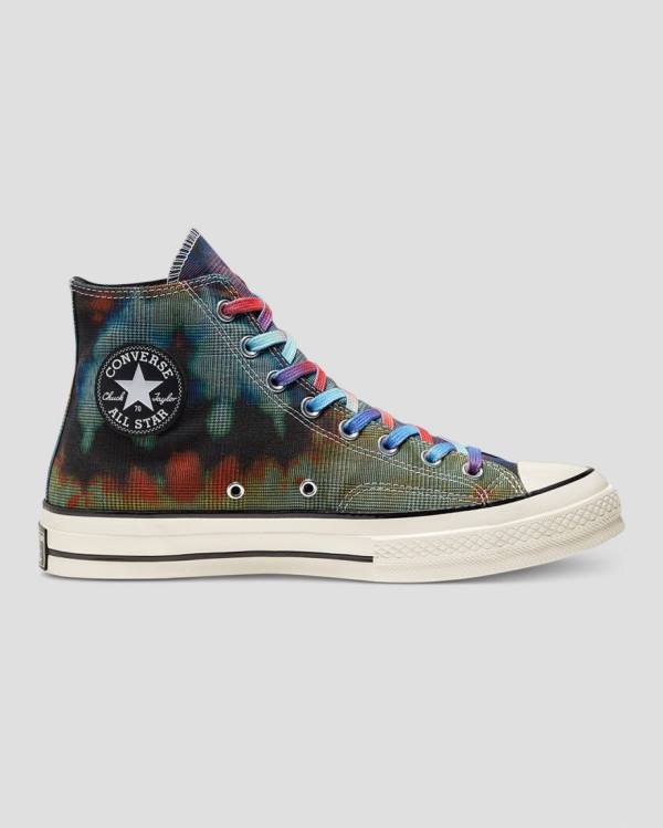 Converse Chuck 70 Plaid Tie Dye High Tops Shoes Black | CV-895ESM