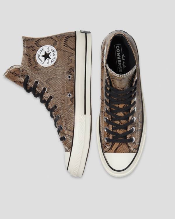 Converse Chuck 70 Reptile Suede High Tops Shoes Brown | CV-156DOU