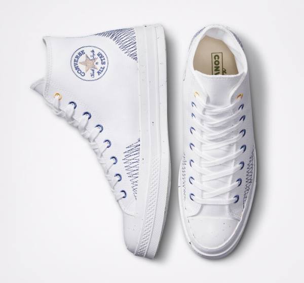 Converse Chuck 70 Stitched High Tops Shoes White / Indigo | CV-309SDX