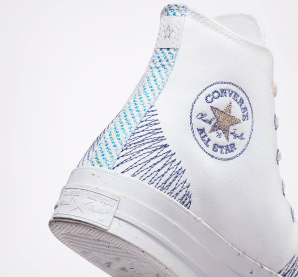 Converse Chuck 70 Stitched High Tops Shoes White / Indigo | CV-317RAQ