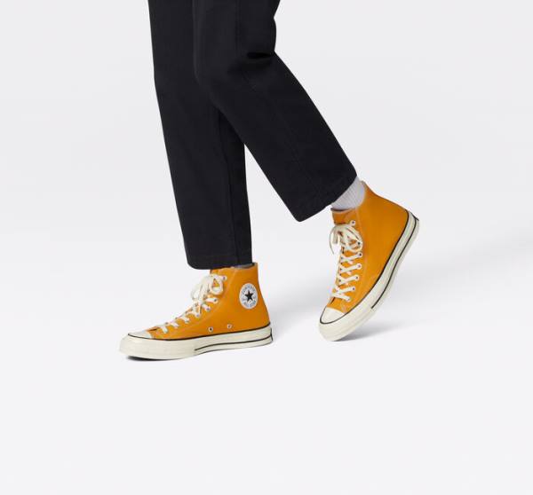 Converse Chuck 70 Sunflower Yellow High Tops Shoes Black | CV-682WCO