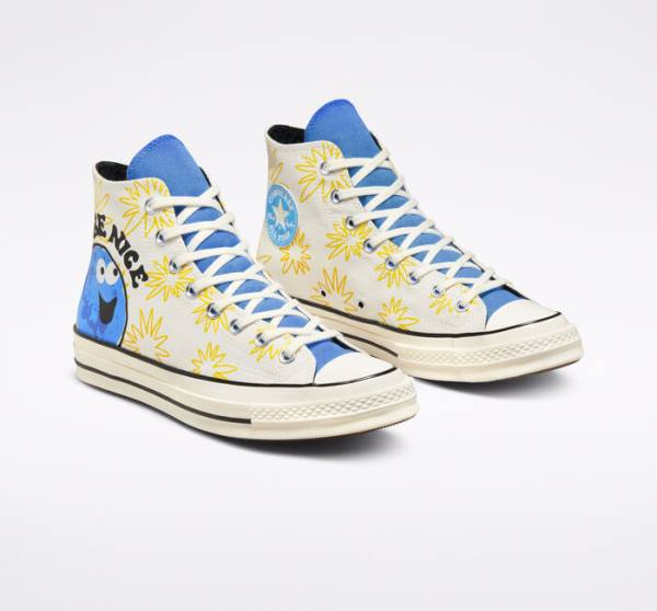 Converse Chuck 70 Sunny Floral High Tops Shoes Blue | CV-026RJH