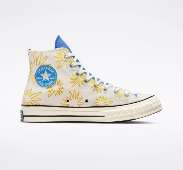 Converse Chuck 70 Sunny Floral High Tops Shoes Blue | CV-591RKZ