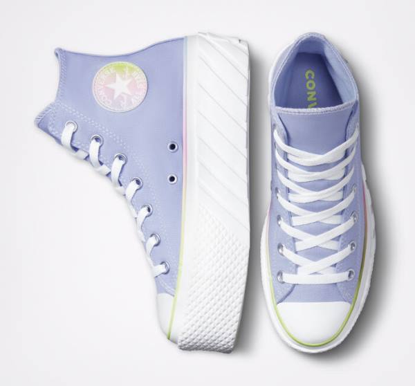 Converse Chuck Taylor All Star 2X Lift Platform Pastel Gradient High Tops Shoes Blue / White | CV-216BPU