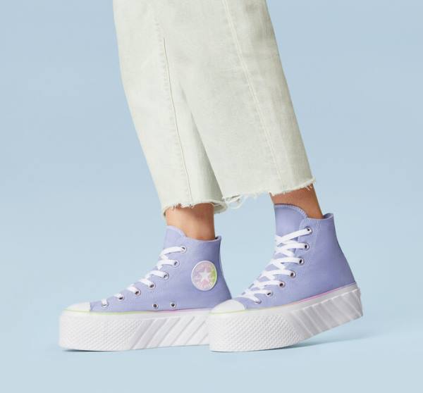 Converse Chuck Taylor All Star 2X Lift Platform Pastel Gradient High Tops Shoes Blue / White | CV-231FOJ