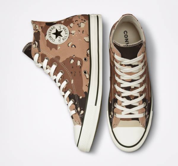 Converse Chuck Taylor All Star Archive Camo High Tops Shoes Brown / Black | CV-698HFV