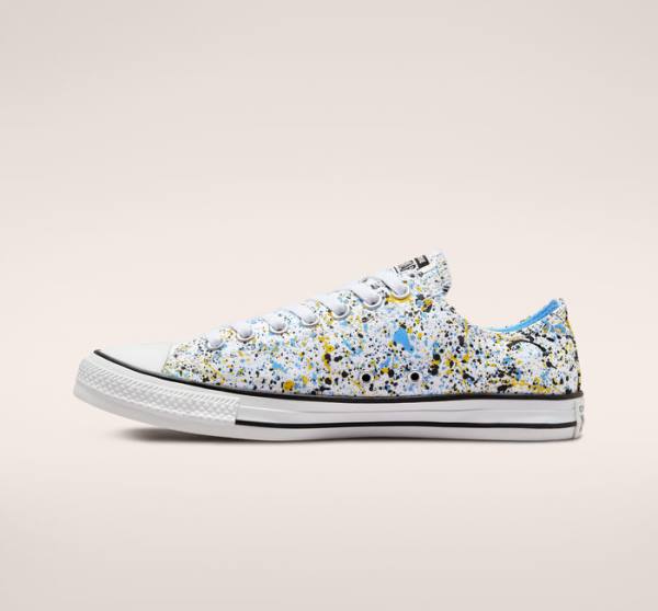 Converse Chuck Taylor All Star Archive Paint Splatter Low Tops Shoes White / Blue | CV-523TIK