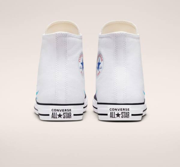 Converse Chuck Taylor All Star Archive Prints High Tops Shoes White / Blue / Turquoise | CV-865YRP