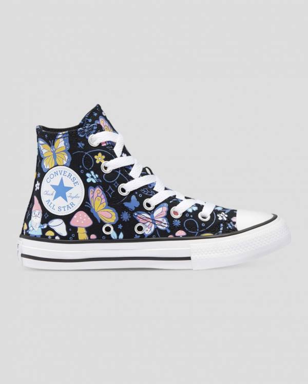 Converse Chuck Taylor All Star Butterfly Fun High Tops Shoes Black | CV-768TVU