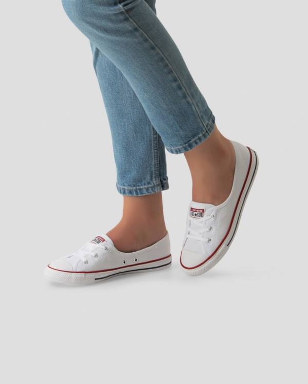 Converse Chuck Taylor All Star Dainty Ballet Lace Slip Low Tops Shoes White | CV-204QYS