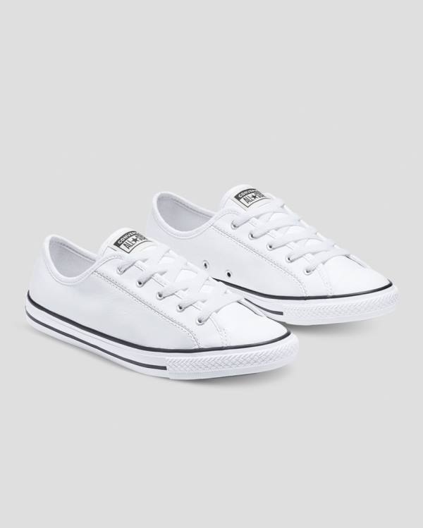 Converse Chuck Taylor All Star Dainty Leather Low Tops Shoes White | CV-310JAV