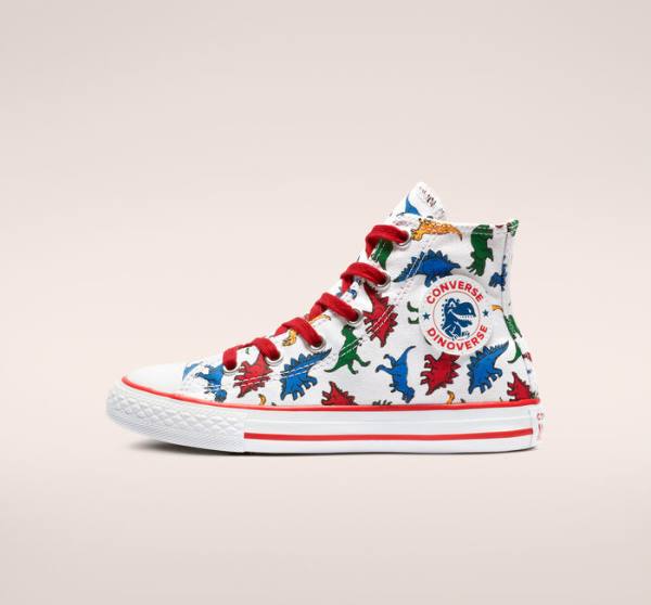 Converse Chuck Taylor All Star Dinoverse High Tops Shoes White / Red / Blue | CV-306UNJ