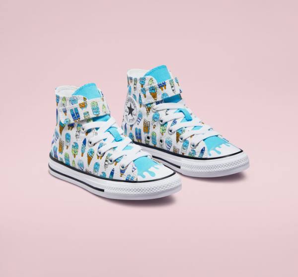 Converse Chuck Taylor All Star Easy-On Frozen Treats High Tops Shoes White / Blue / Light Green | CV-027XDJ