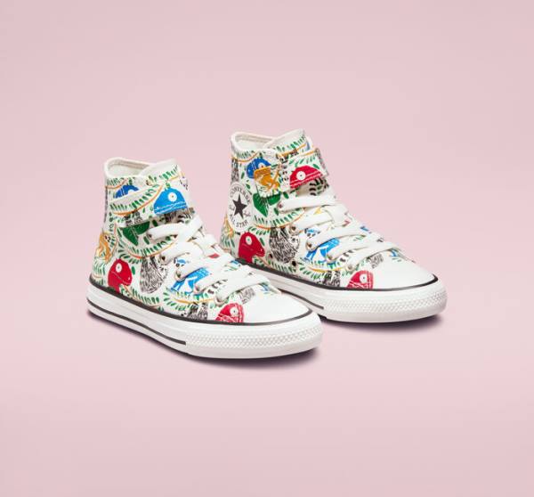 Converse Chuck Taylor All Star Easy-On Multicolored Animals High Tops Shoes White / Multicolor / Black | CV-827IST