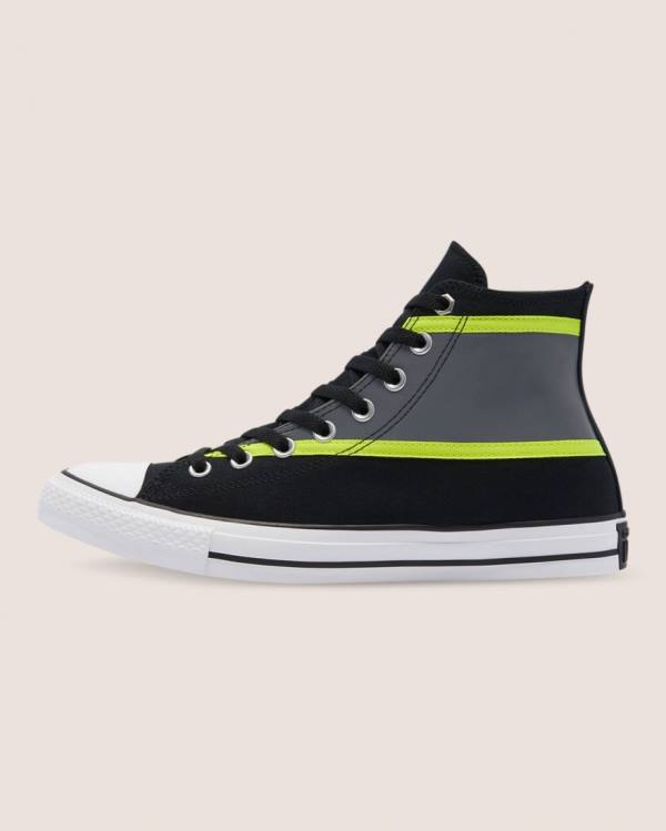 Converse Chuck Taylor All Star Hi-Vis High Tops Shoes Black | CV-135BXZ