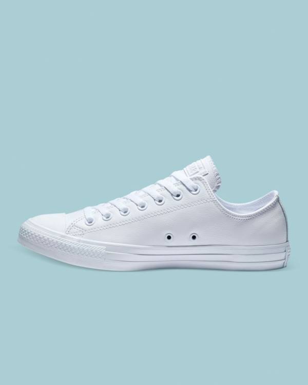 Converse Chuck Taylor All Star Leather Low Tops Shoes White | CV-693YFV