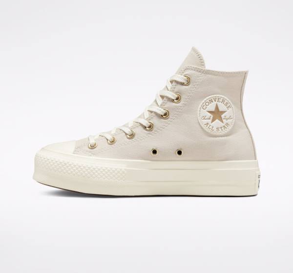 Converse Chuck Taylor All Star Lift Platform Golden Elements High Tops Shoes Brown / Light Gold | CV-241ARE