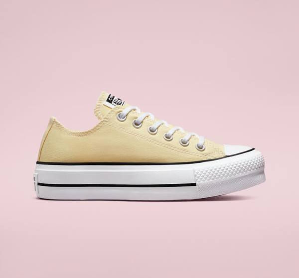 Converse Chuck Taylor All Star Lift Platform Seasonal Color Low Tops Shoes Lemon / Black / White | CV-429BMF