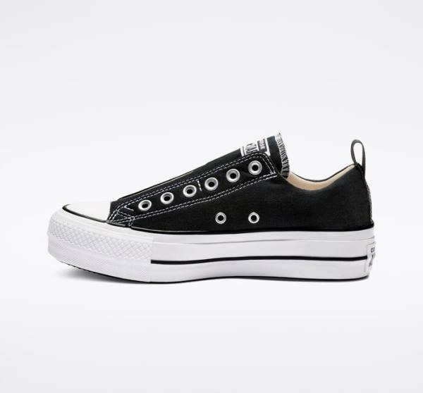 Converse Chuck Taylor All Star Lift Platform Slip Low Tops Shoes Black / White | CV-480JFU