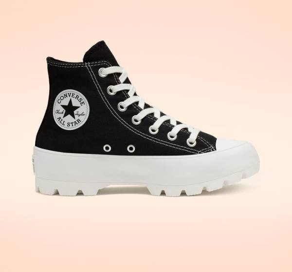 Converse Chuck Taylor All Star Lugged High Tops Shoes Black / White | CV-507NXM