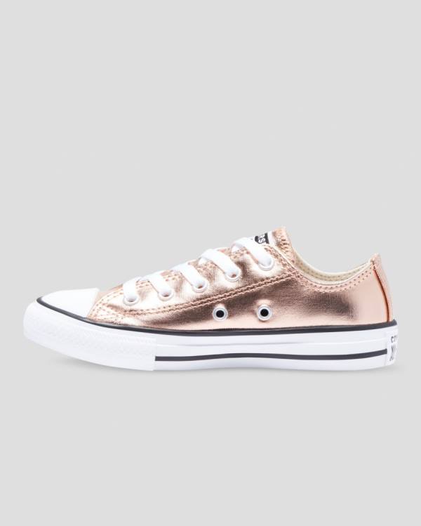 Converse Chuck Taylor All Star Metallic Low Tops Shoes Gold White | CV-153GPC